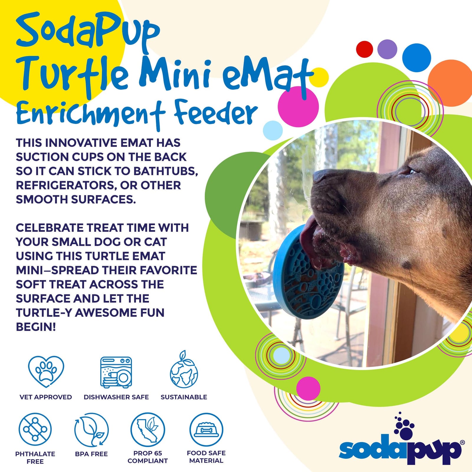 Turtle Mini Lick Mat with Suction Cups