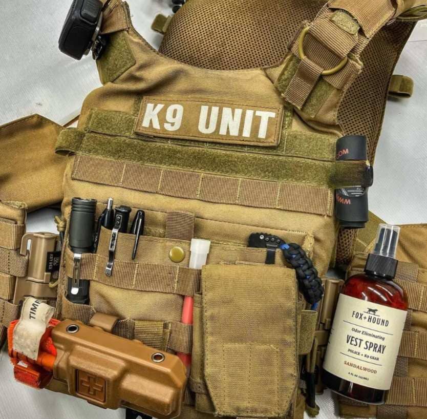 Fox + Hound Odor Eliminating Vest Spray for K9, Police & First Responder Gear