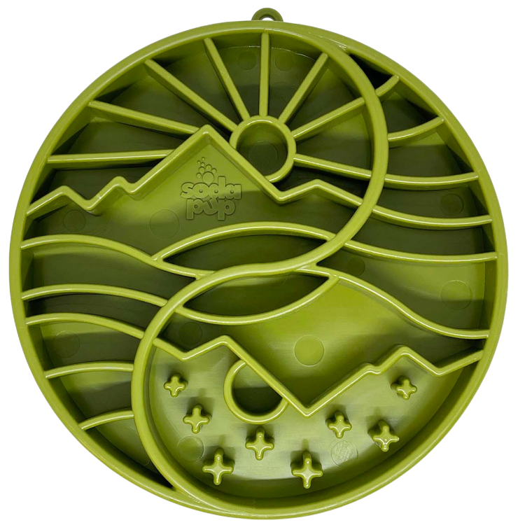Sun and Moon Shallow Slow Feeder Dog Bowl for Enrichment