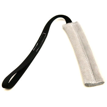 Long Handle Suede Leather Tug - Sierra Canine Supply